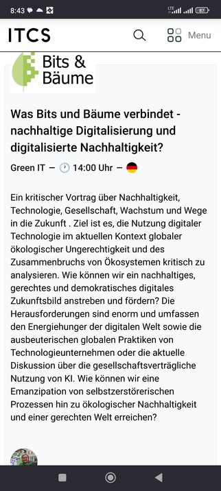 Summary of the Talk about Sustainable Digitalization and Bits und Bäume